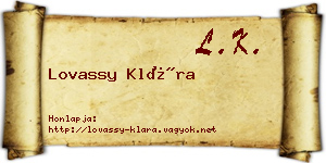Lovassy Klára névjegykártya