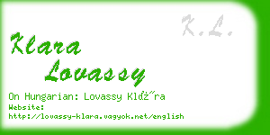 klara lovassy business card